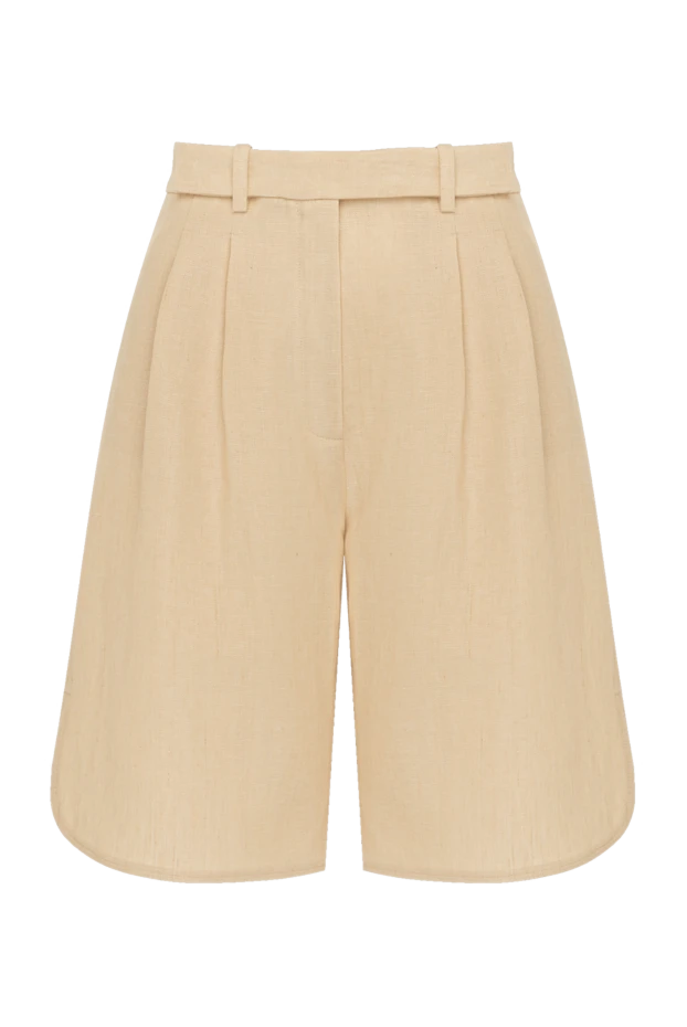 Loro Piana woman women's beige linen shorts купить с ценами и фото 179684 - photo 1