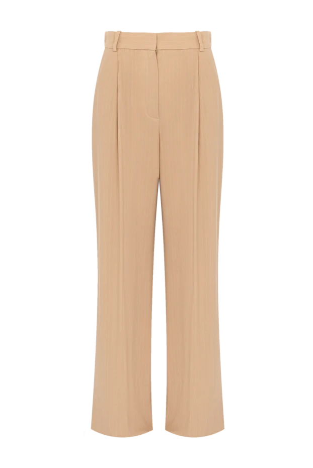 Loro Piana woman women's beige trousers made of silk and viscose купить с ценами и фото 179688 - photo 1