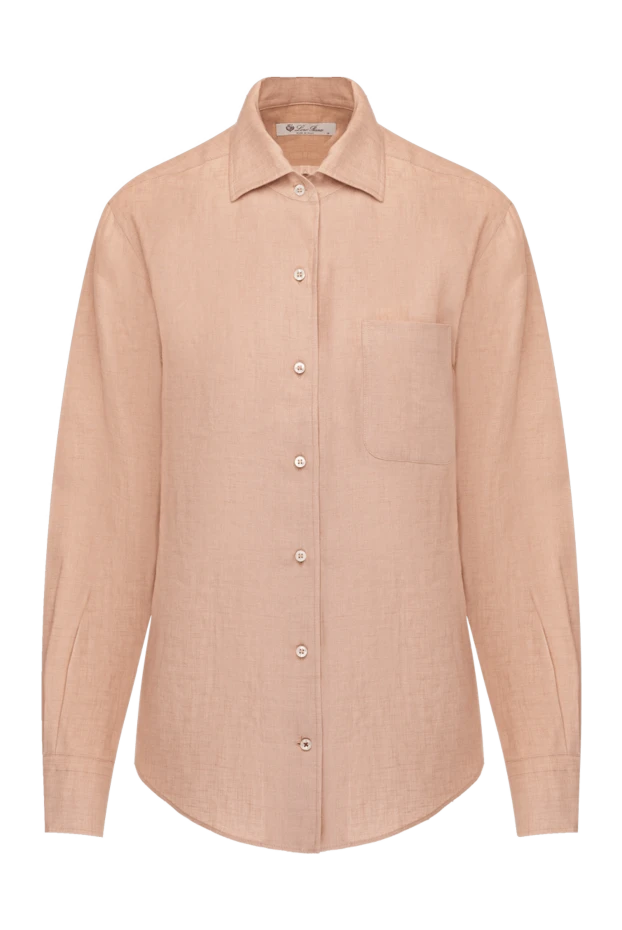 Loro Piana woman women's pink linen shirt купить с ценами и фото 179689 - photo 1