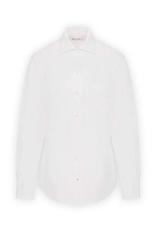 Loro Piana woman women's white linen shirt купить с ценами и фото 179690 - photo 1