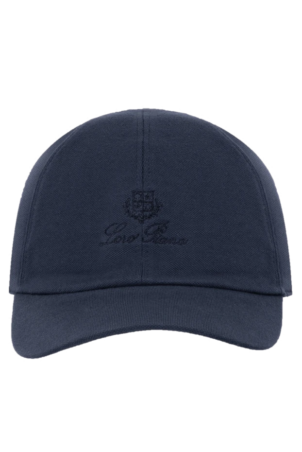 Loro Piana man men's blue cotton cap купить с ценами и фото 179699 - photo 1