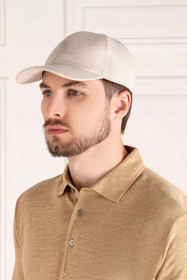 Loro Piana man beige cap made of cotton and linen купить с ценами и фото 179701 - photo 2