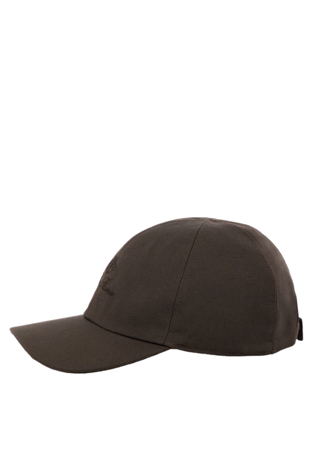 Loro Piana men's brown cap made of cotton and linen 179703 - photo 3