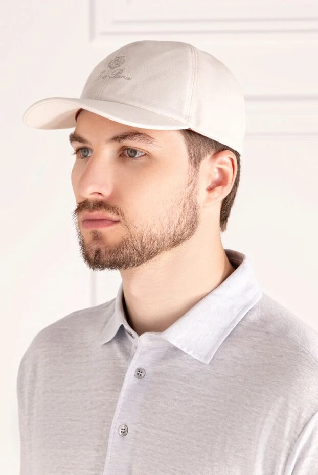 Loro Piana man men's beige cotton cap купить с ценами и фото 179704 - photo 2