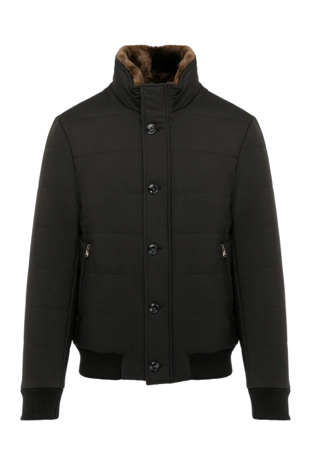 Barba Napoli man men's black jacket made of polyester and fur купить с ценами и фото 179714 - photo 1