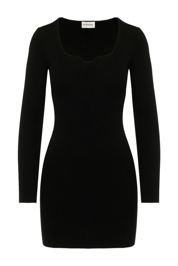 P.A.R.O.S.H. woman black knitted dress made of viscose and polyester купить с ценами и фото 179784 - photo 1