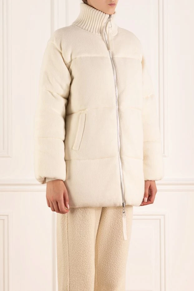 P.A.R.O.S.H. куртка женская белая из шерсти 179803 - фото 3