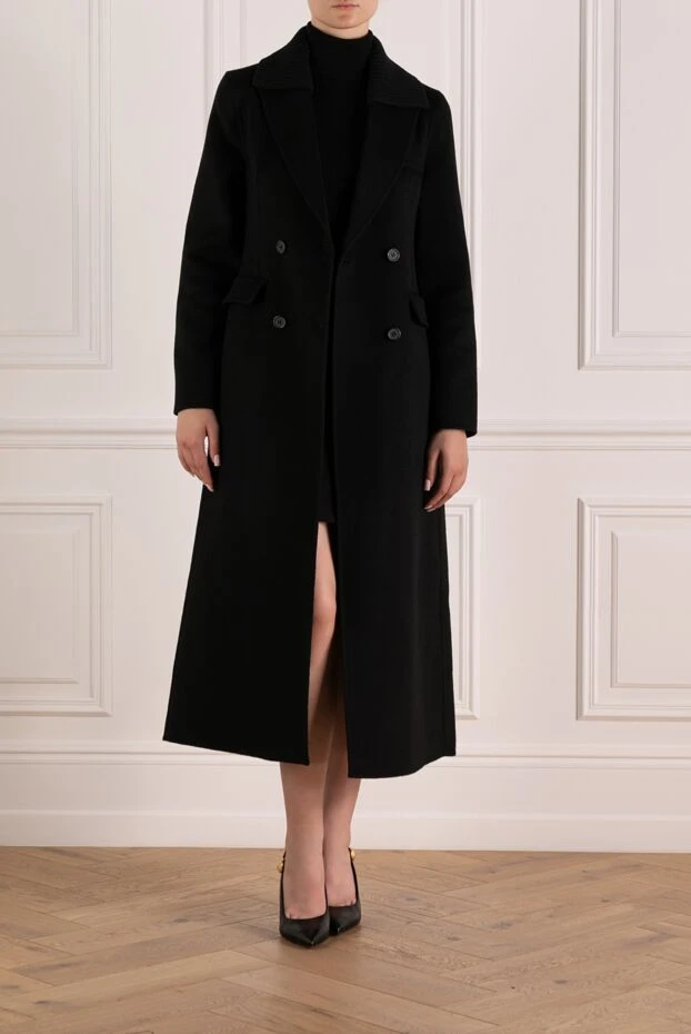 P.A.R.O.S.H. woman women's black wool coat купить с ценами и фото 179805 - photo 2