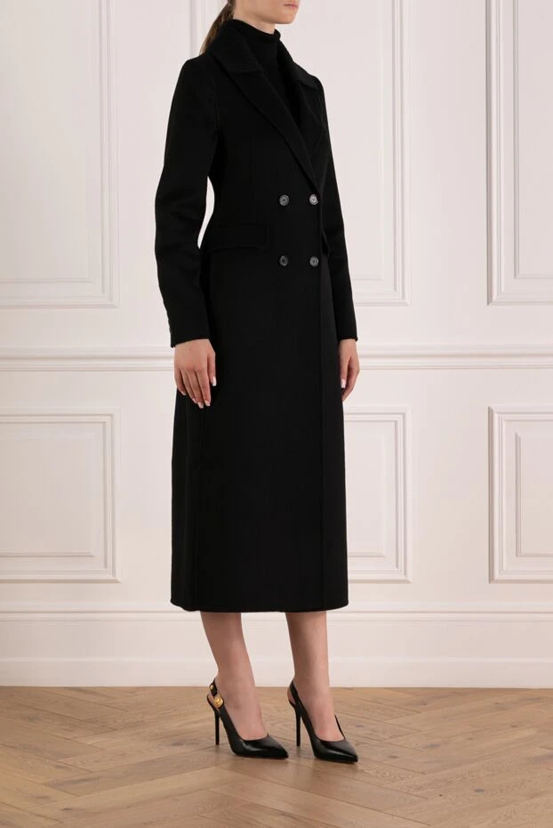 P.A.R.O.S.H. женское пальто черное из шерсти 179805 - фото 3