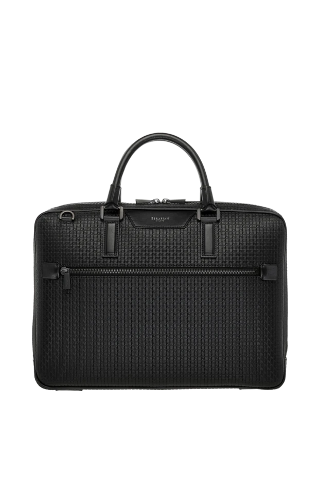 Serapian man men's briefcase black, genuine leather купить с ценами и фото 179817 - photo 1