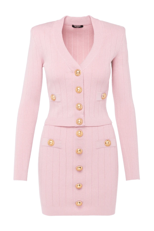 Balmain woman women's pink suit with skirt made of viscose and polyester купить с ценами и фото 179824 - photo 1