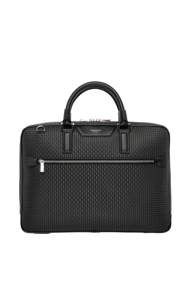 Serapian man men's briefcase black, genuine leather купить с ценами и фото 179830 - photo 1