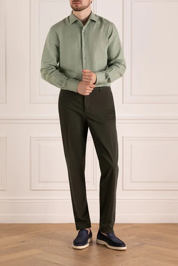 Loro Piana man men's green trousers made of cotton and elastane купить с ценами и фото 179851 - photo 2