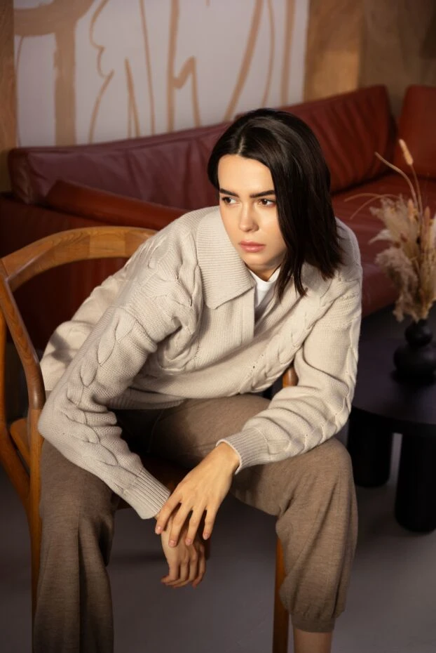 Loro Piana knitted pants with cashmere and a drawstring waistband, warm beige-brown

 179853 - photo 2