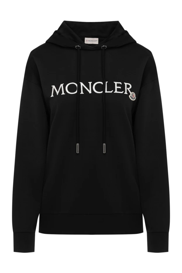 Moncler woman women's black cotton hoodie купить с ценами и фото 179866 - photo 1