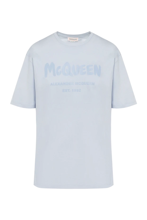 Alexander McQueen woman women's blue cotton t-shirt купить с ценами и фото 179869 - photo 1