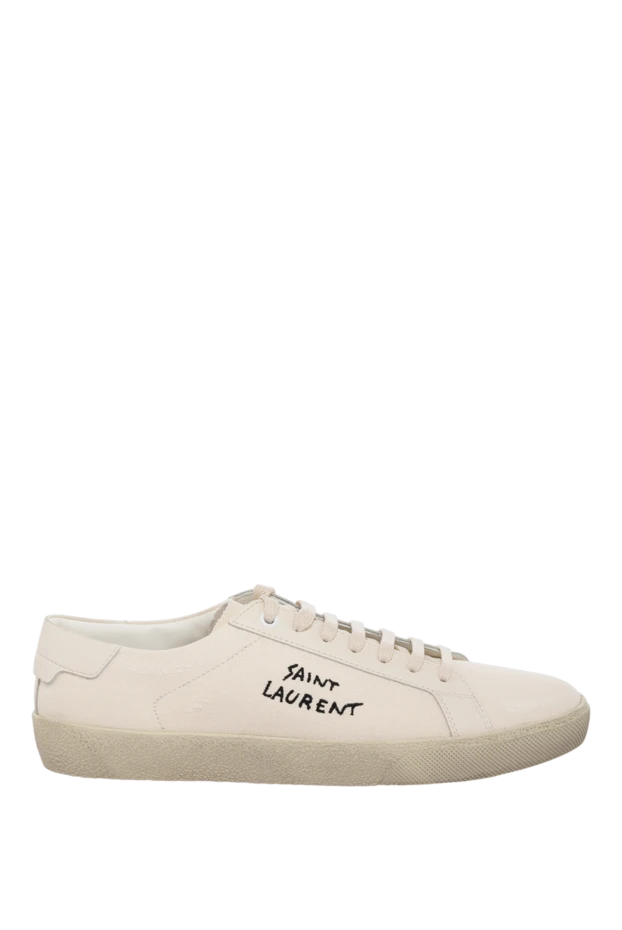 Saint Laurent woman women's white cotton sneakers купить с ценами и фото 179883 - photo 1