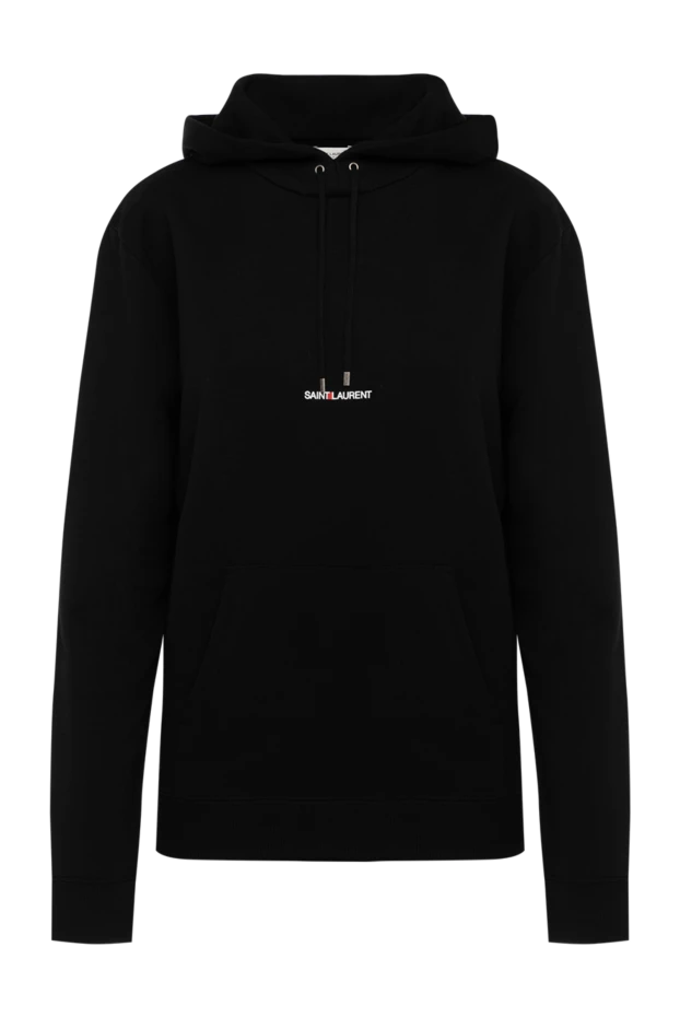 Saint Laurent woman women's black cotton hoodie купить с ценами и фото 179884 - photo 1