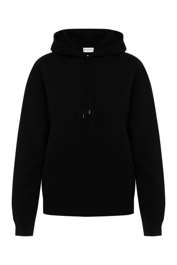 Saint Laurent woman women's black cotton hoodie купить с ценами и фото 179885 - photo 1