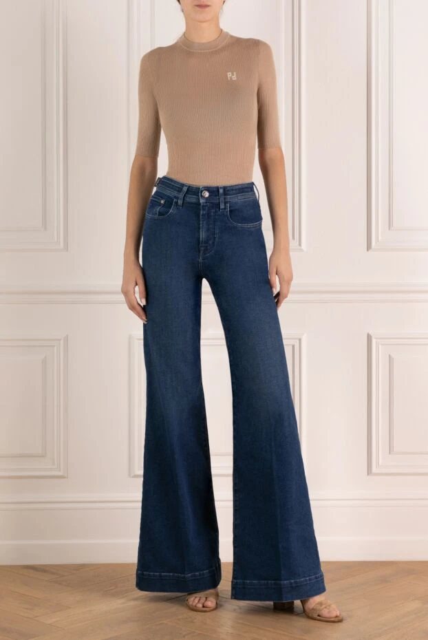 Jacob Cohen джинсы палаццо из плотного синего денима с ровной варкой и высокой талией
179898 - фото 2