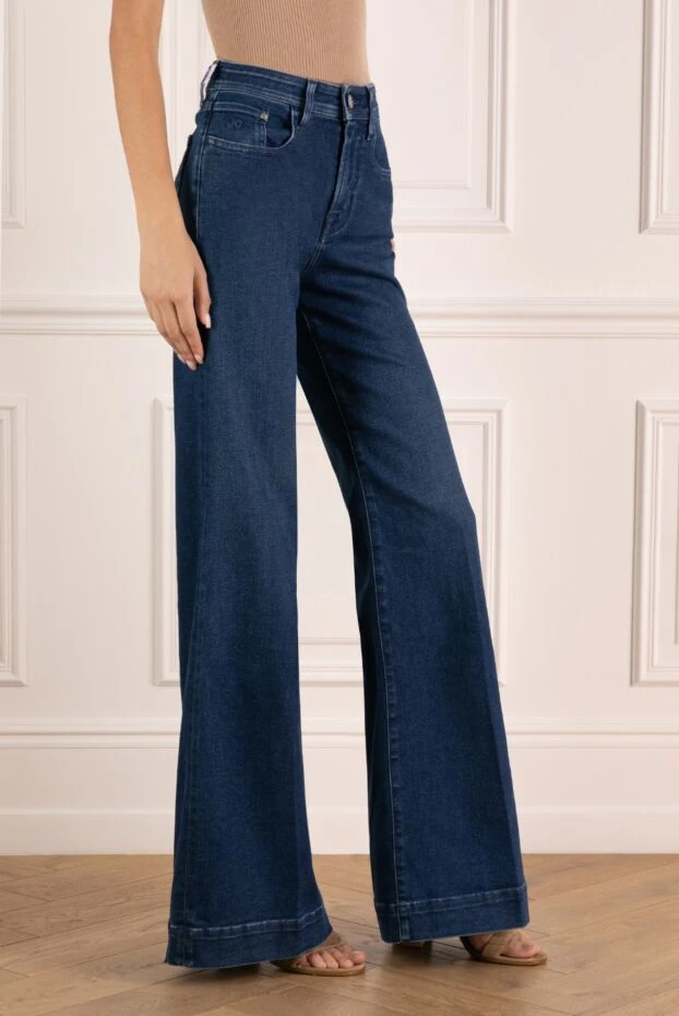 Jacob Cohen джинсы палаццо из плотного синего денима с ровной варкой и высокой талией
 179898 - фото 3