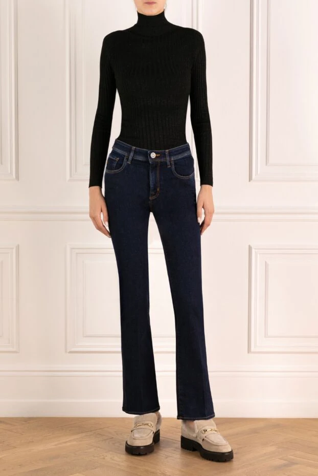 Jacob Cohen женские джинсы из денима глубокого индиго с контрастной прострочкой 179900 - фото 2