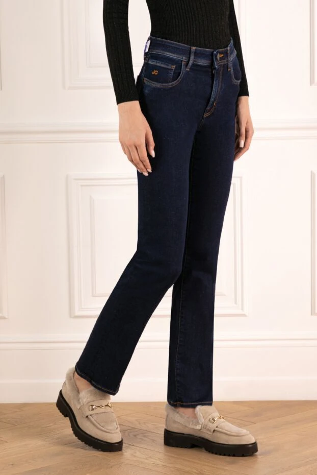 Jacob Cohen женские джинсы из денима глубокого индиго с контрастной прострочкой 179900 - фото 3