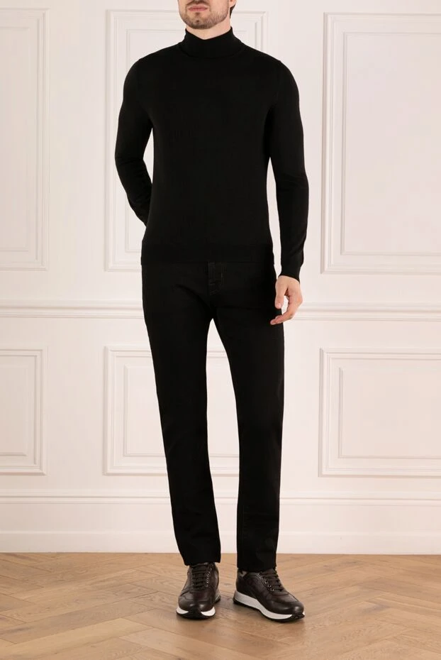 Jacob Cohen чёрные джинсы из мягкого эластичного материала с металлизированной пуговицей
179903 - фото 2