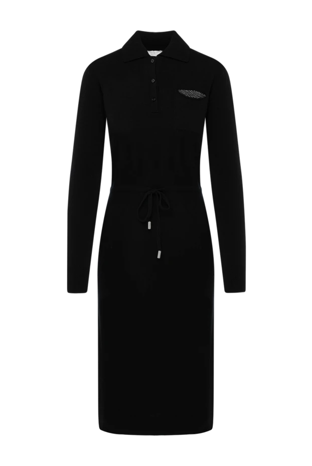 Платье трикотажное черное женское - фото 1