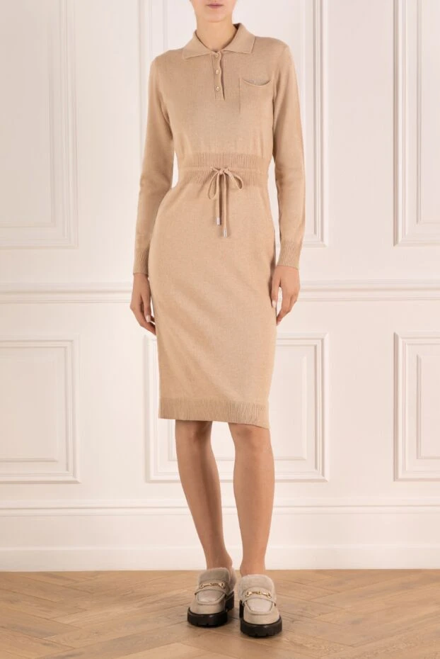 Peserico платье трикотажное бежевое женское 179907 - фото 2