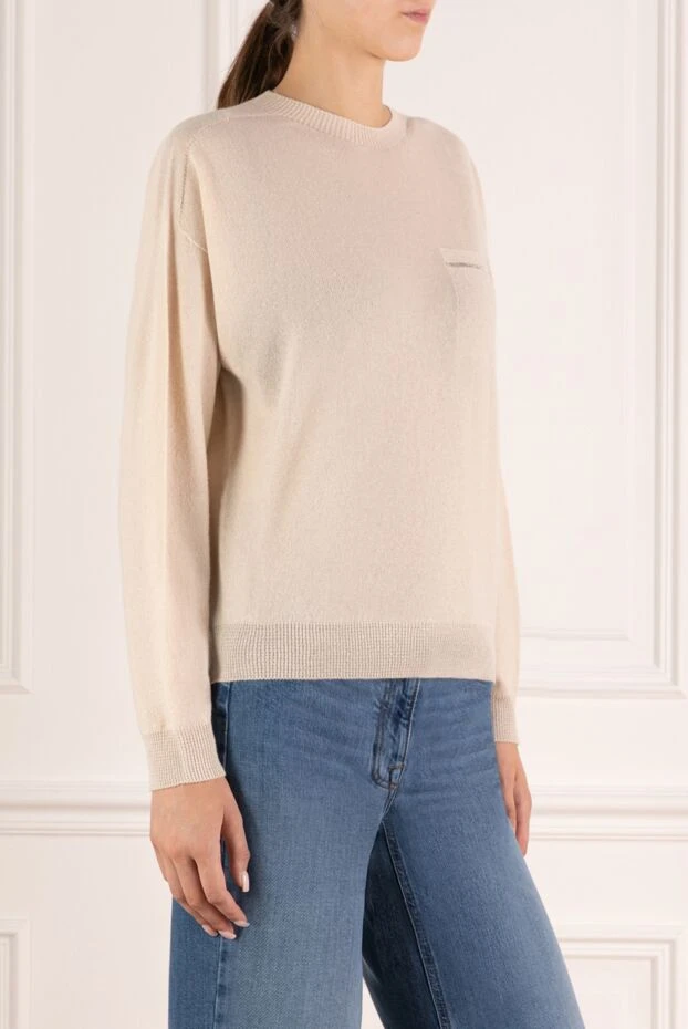 Peserico джемпер женский бежевый из кашемира и вискозы. 179920 - фото 3