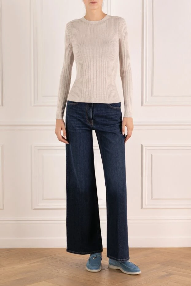 Peserico джемпер женский бежевый из вискозы и полиэстера. 179921 - фото 2