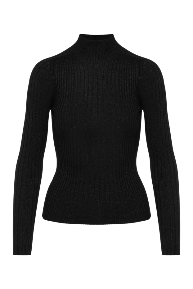 Гольф женский черный из вискозы и полиэстера - фото 1