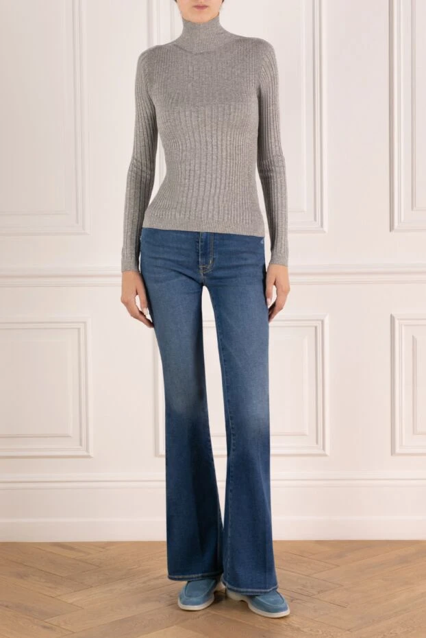 Peserico гольф женский серый из вискозы и полиэстера 179925 - фото 2