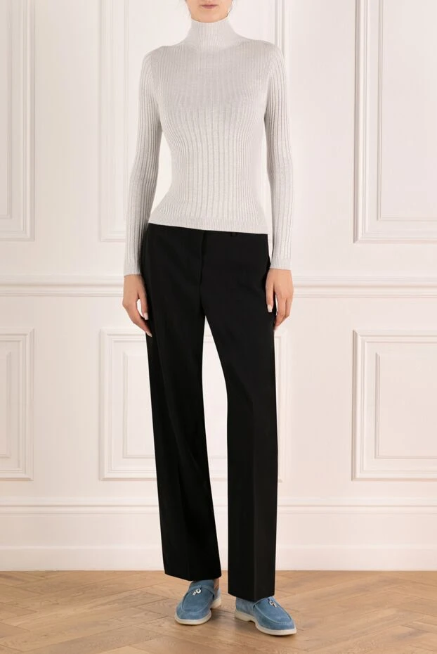 Гольф женский белый из вискозы и полиэстера - фото 2