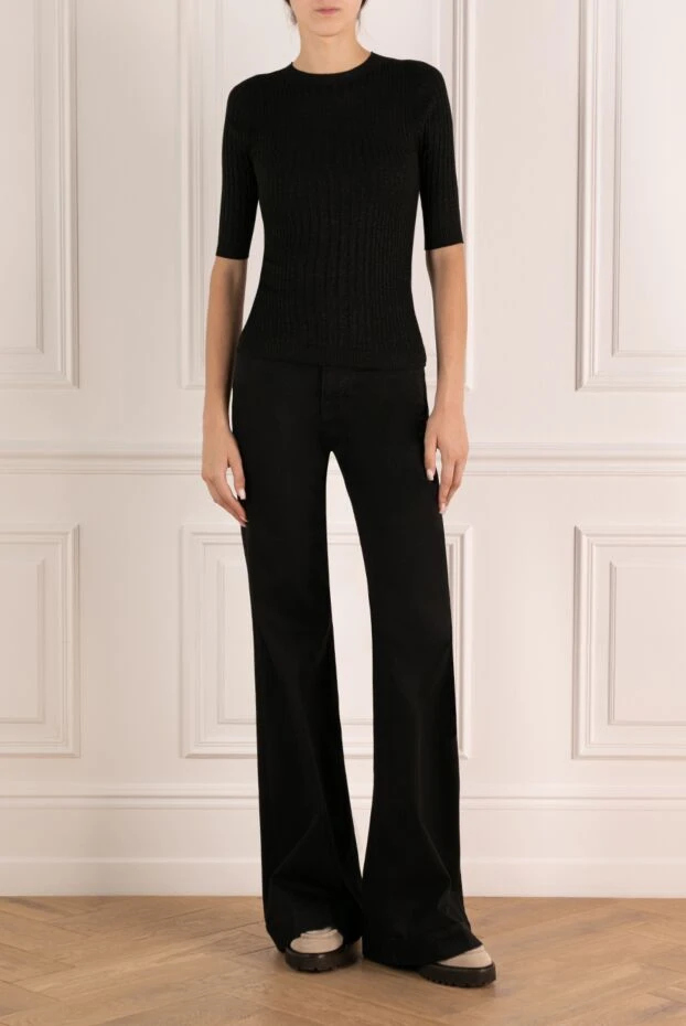 Peserico джемпер с коротким рукавом женский черный из вискозы и полиэстера 179930 - фото 2