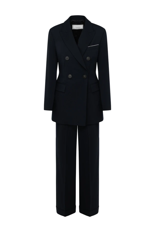 Костюм с брюками женский синий - фото 1