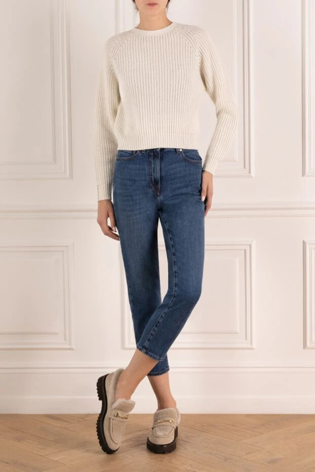 Peserico модель из эластичного денима с прямым кроем и классической посадкой на талии женские 179940 - фото 2
