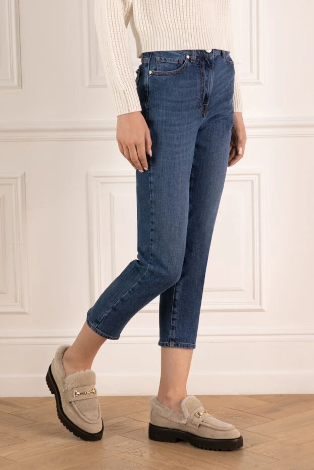 Peserico модель из эластичного денима с прямым кроем и классической посадкой на талии женские 179940 - фото 3