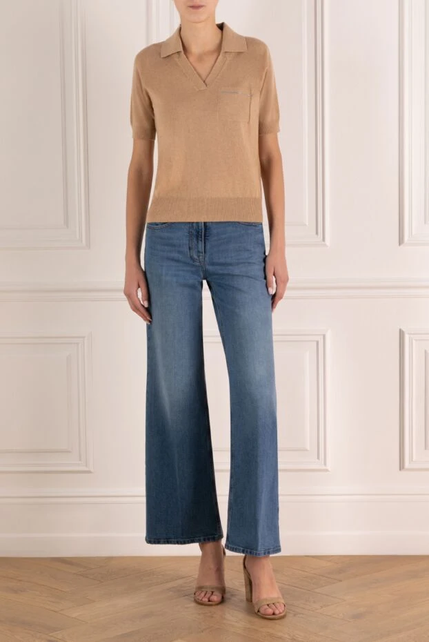 Peserico широкие джинсы из эластичного денима с равномерным выцветанием женские 179941 - фото 2