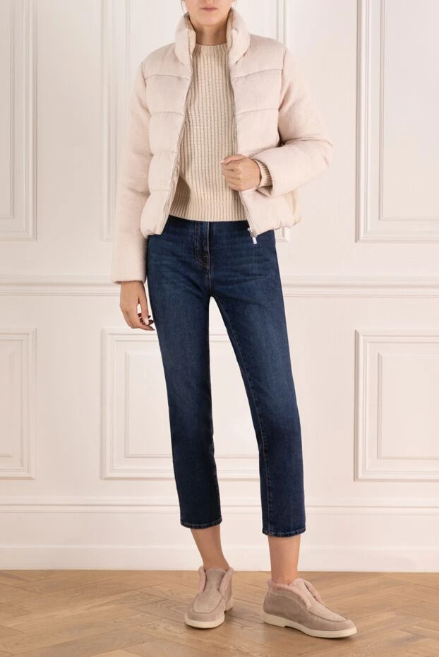 Women's pink alpaca and nylon jacket - photo 2