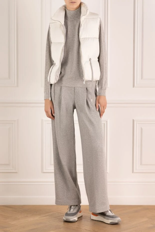 Әйелдерге арналған ақ полиэфирлі жилет - фото 2