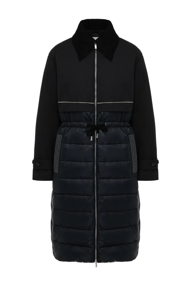 Полиэстерден тігілген әйелдер көк түсті мамық күрте - фото 1