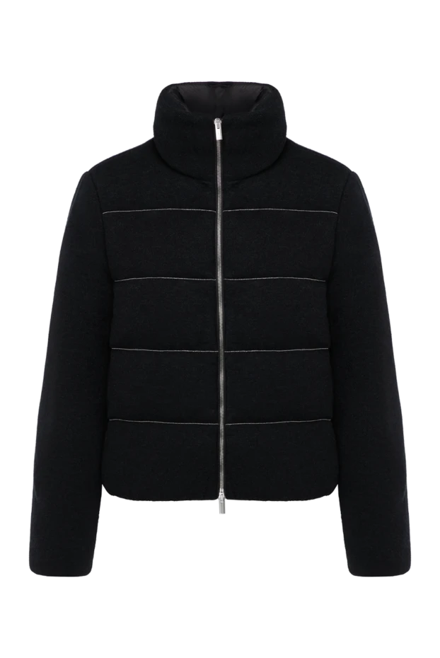 Куртка женская черная из альпаки и нейлона - фото 1