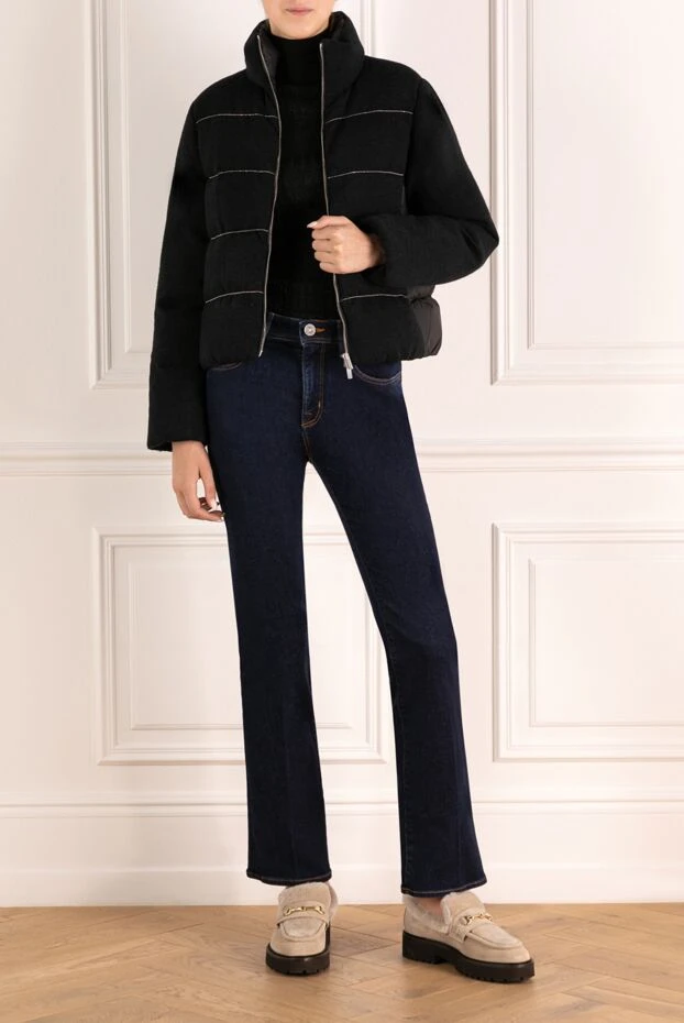 Куртка женская черная из альпаки и нейлона - фото 2