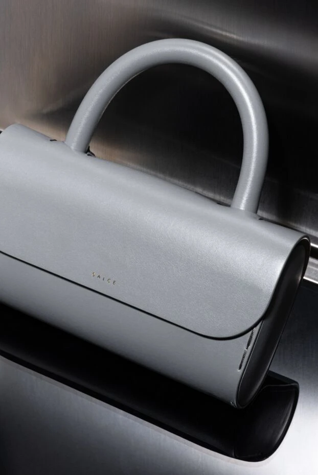 Salce197 сумка pitus medium из телячьей кожи с жесткими боковинами серая 179990 - фото 2