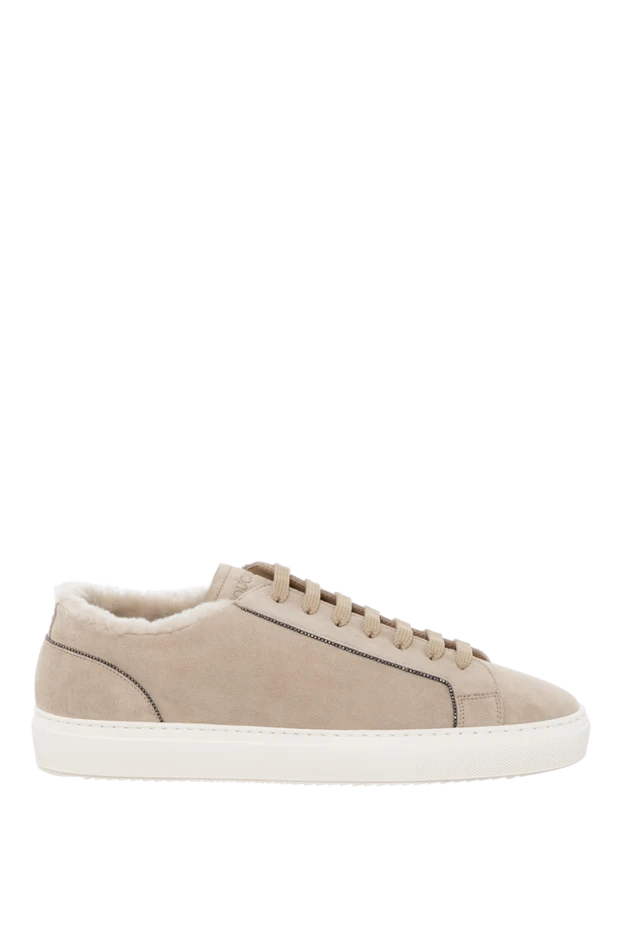 Doucal`s woman women's beige sneakers made of suede and fur купить с ценами и фото 180000 - photo 1