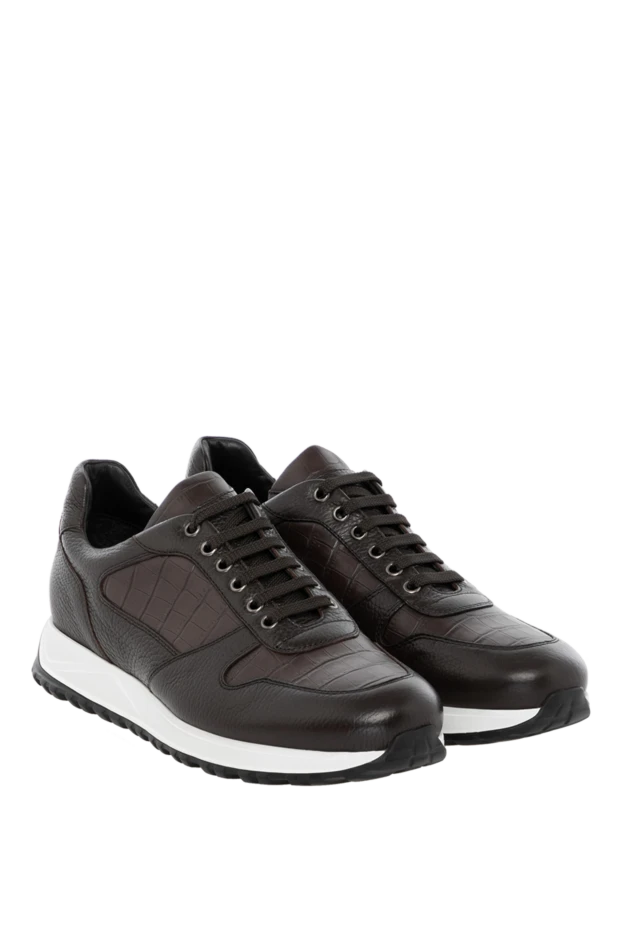 Doucal`s кроссовки мужские коричневые из натуральной кожи 180005 - фото 3