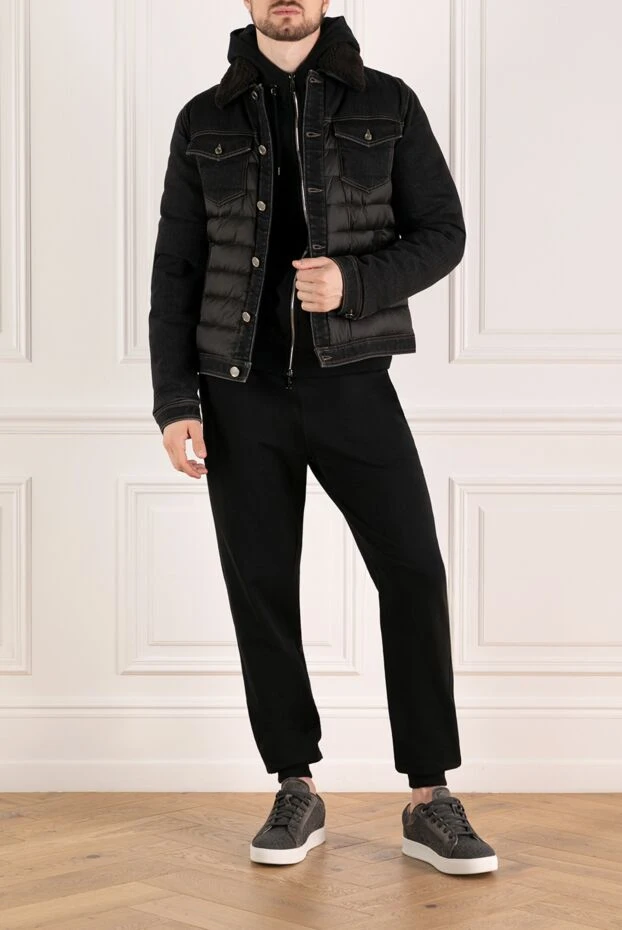 Moorer куртка мужская черная из хлопка и эластана 180011 - фото 2