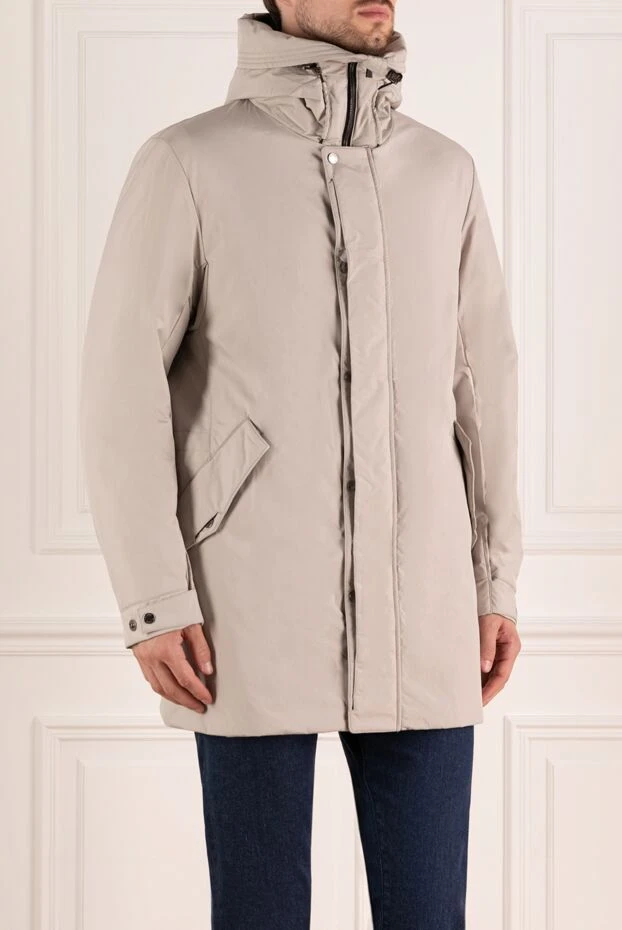 Moorer мужская парка серая с двусторонней застёжкой и водоотталкивающим покрытием
 180019 - фото 3